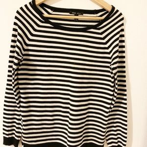 Mango Woman’s Stripe Sweater white and black SZM